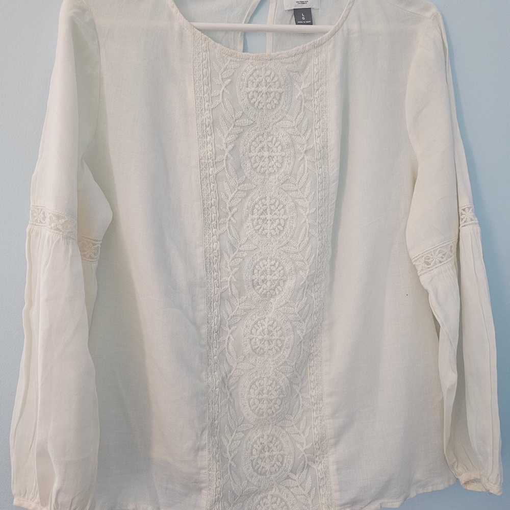 Old Navy Cream Lace Women's Blouse